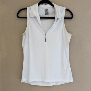 Callaway White Zip-Up Golf Tank